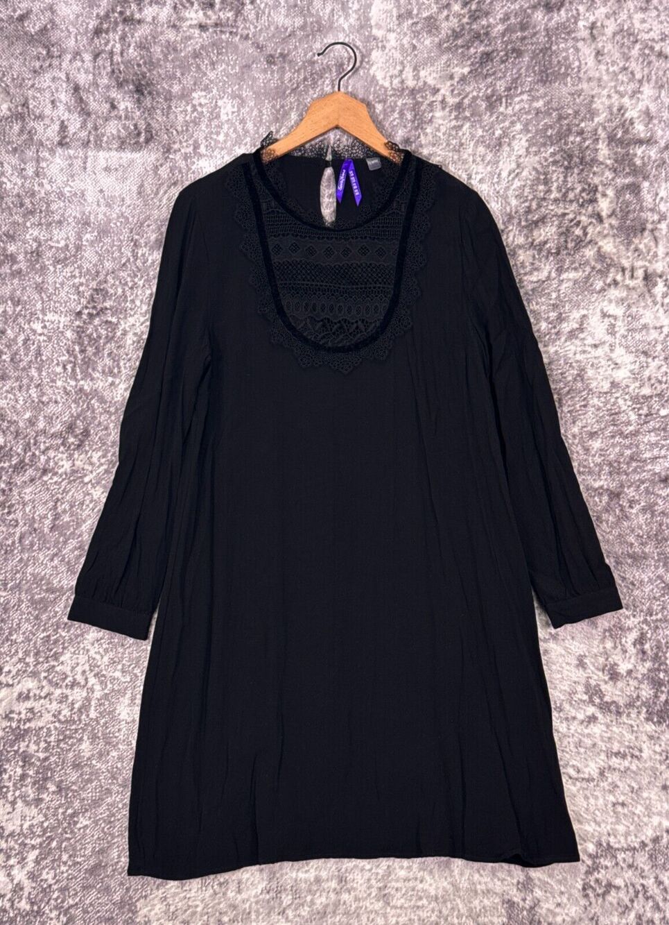 Seraphine Dress 12 Womens Black Bibbed Lace Detailing A Line Maternity